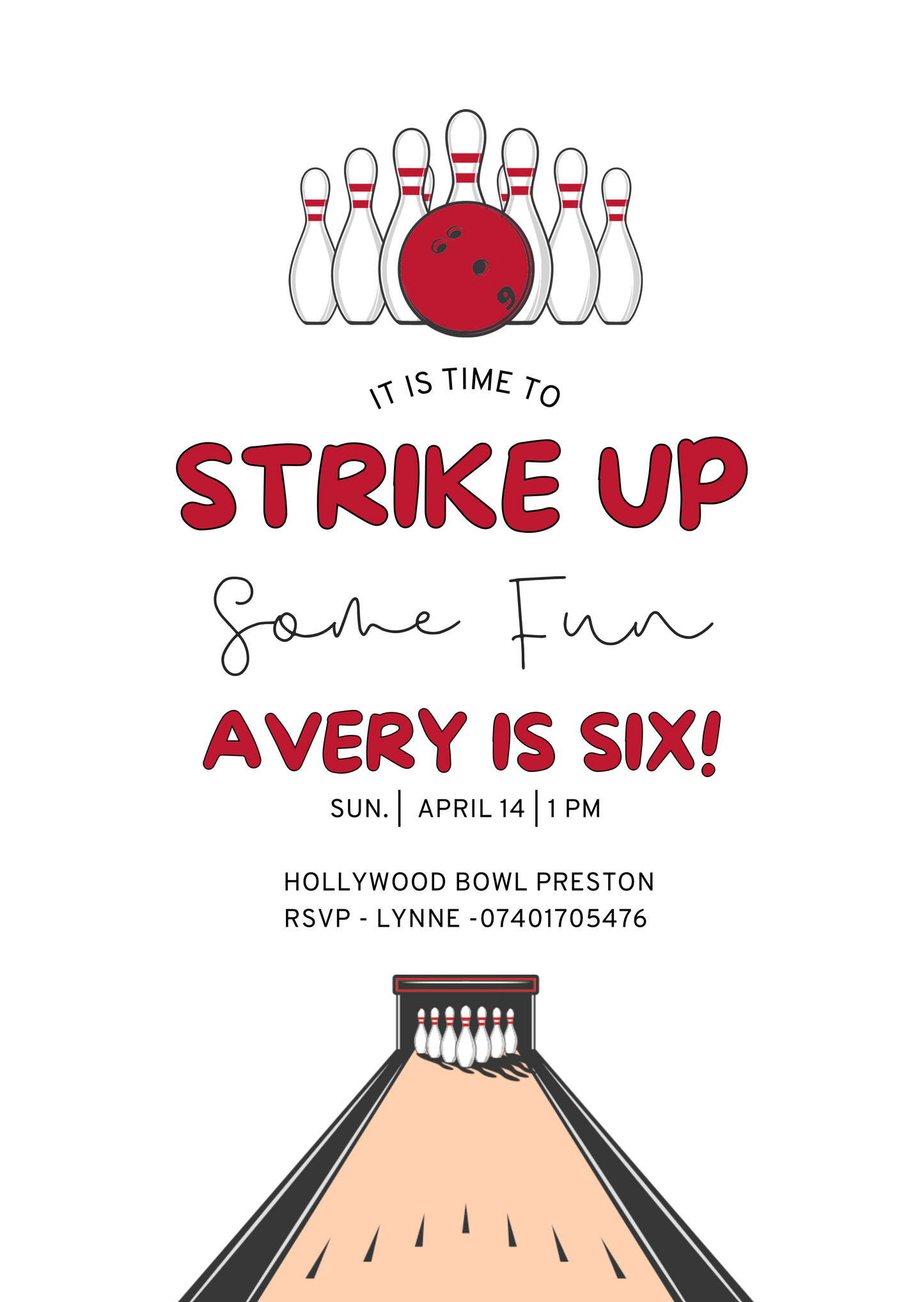 Bowling Party Invitation