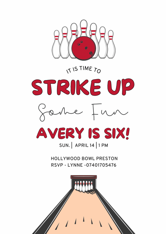 Bowling Party Invitation